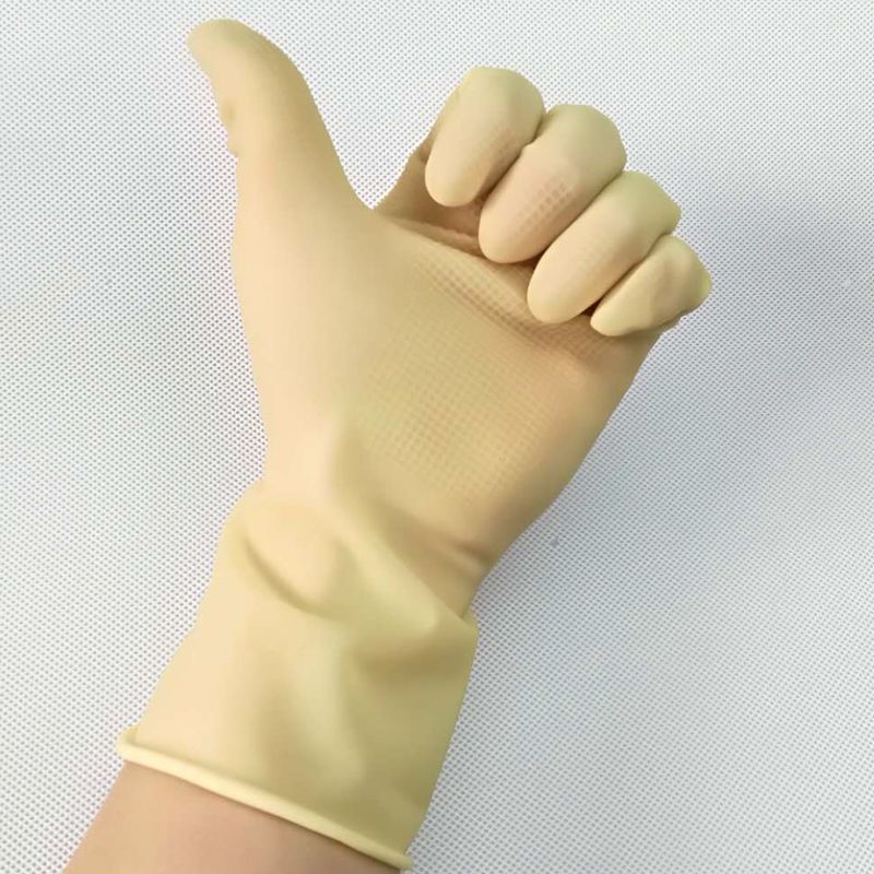 防滑防水乳胶手套手套清洁洗碗胶皮手型纯胶女士短款贴家务家用|10双 M(中号)