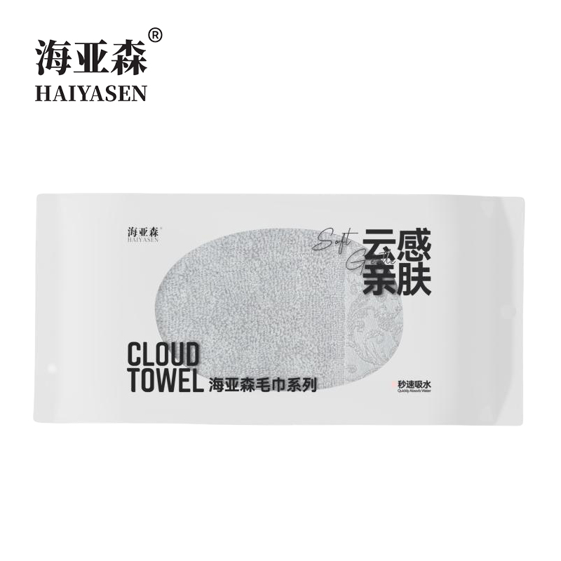 海亚森TK-1031吉祥云全棉毛巾抹布两用单条装(灰色)33*70cm 85g (计价单位:条)高清大图