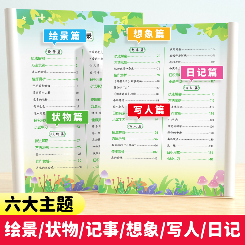 [素材积累]4本⚡五感法同步作文+扩句法+素材累积+方法积累 小学四年级 [正版]斗半匠五感法写作文四年级同步作文上册下
