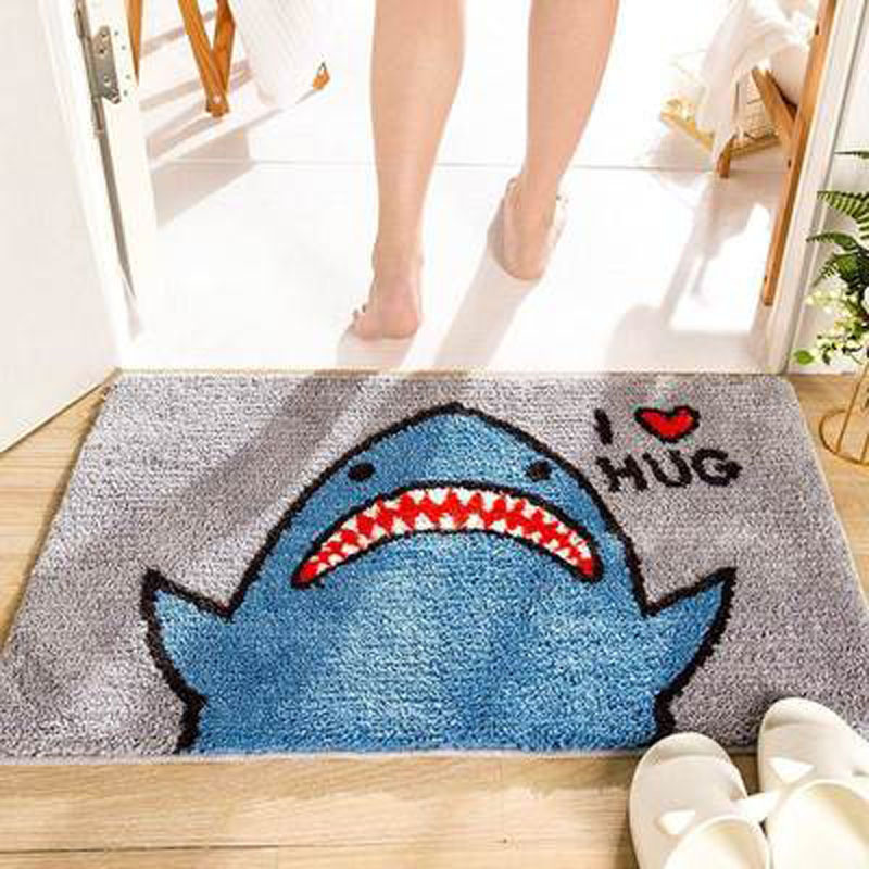 嘉创优品 卡通地垫门垫地毯卧室门口卫生间浴室防滑垫家用进门脚垫卫浴垫子 40*60CM[要抱抱-厚款长毛]高清大图