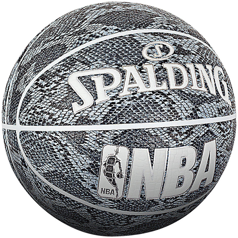 斯伯丁spalding篮球室内篮球76156pu材质nba仿生蛇皮纹系列灰色7号