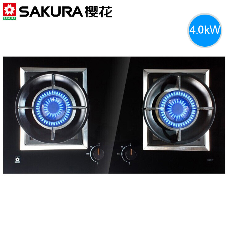 樱花(SAKURA)燃气灶4.0KW 家用节能煤气天然气台式液化气双灶JZY-BGB1T(液化气)高清大图