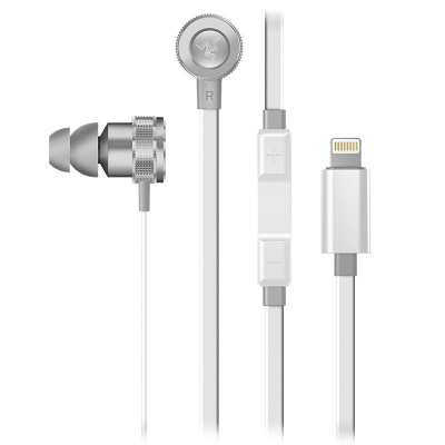 雷蛇(Razer)战锤狂鲨IOS水银版 数字游戏与音乐入耳式耳机Lightning接口 手游耳机耳塞 iPhone耳机