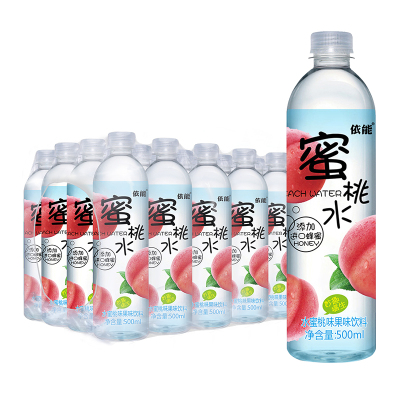 依能 蜜桃水 添加蜂蜜 果味饮料 500ml*24瓶 塑膜量贩装