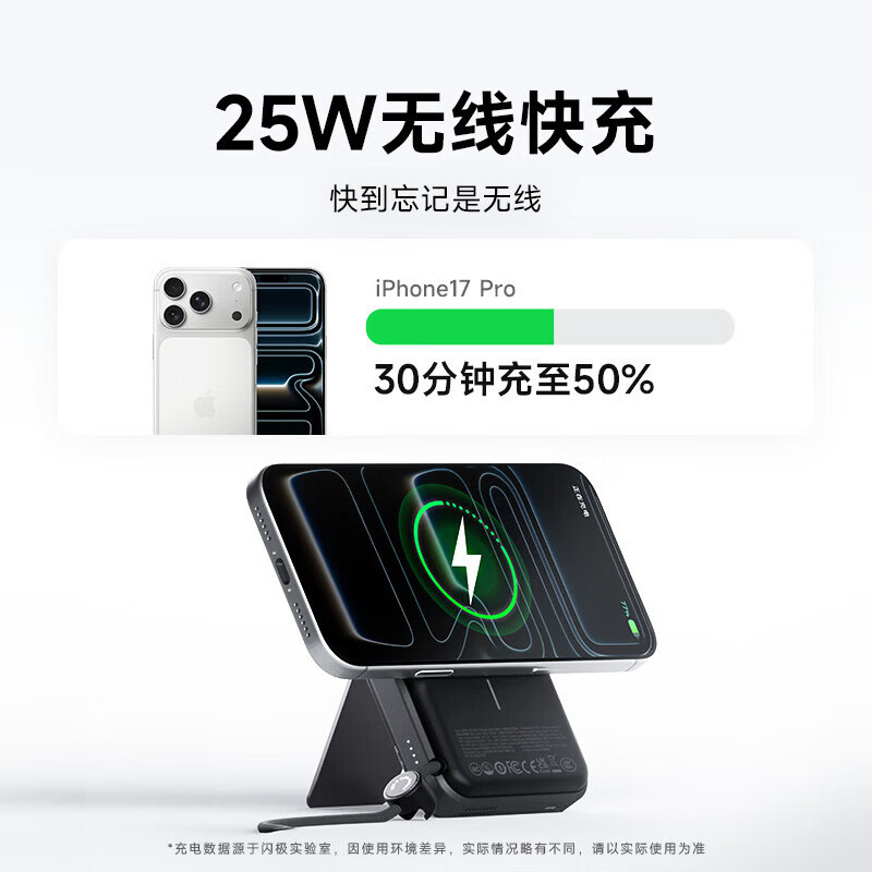 闪极 M3[新3C认证]飓风3新款磁吸充电宝25W快充Magsafe无线35W有线闪充(单位:个)白色高清大图