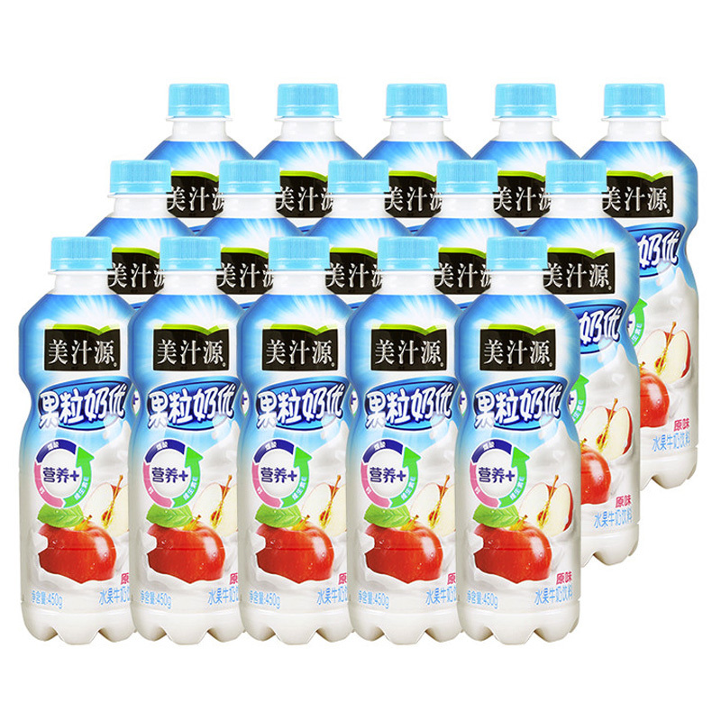 美汁源果粒奶优原味450ml15瓶箱装国产果味奶饮料可口可乐cocacola