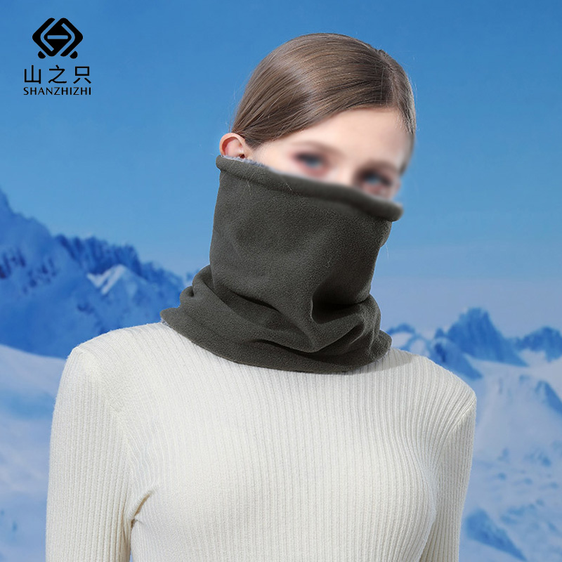 山之只 冬季防寒面罩脖套 黑色均码 个高清大图