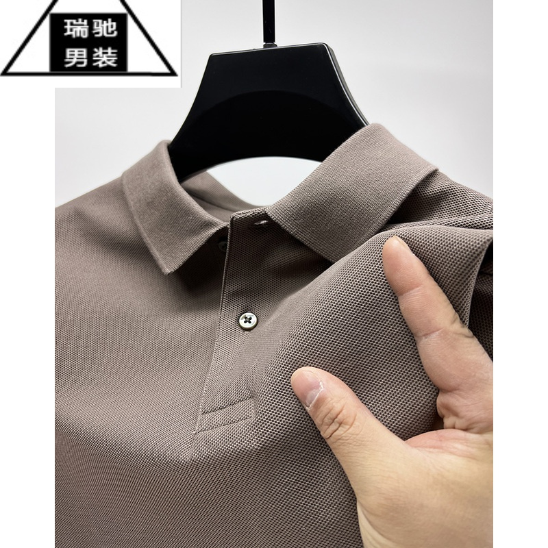 希杰狮王高品质精梳棉polo衫短袖夏季白色t恤男半袖男装衣服纯色丅血