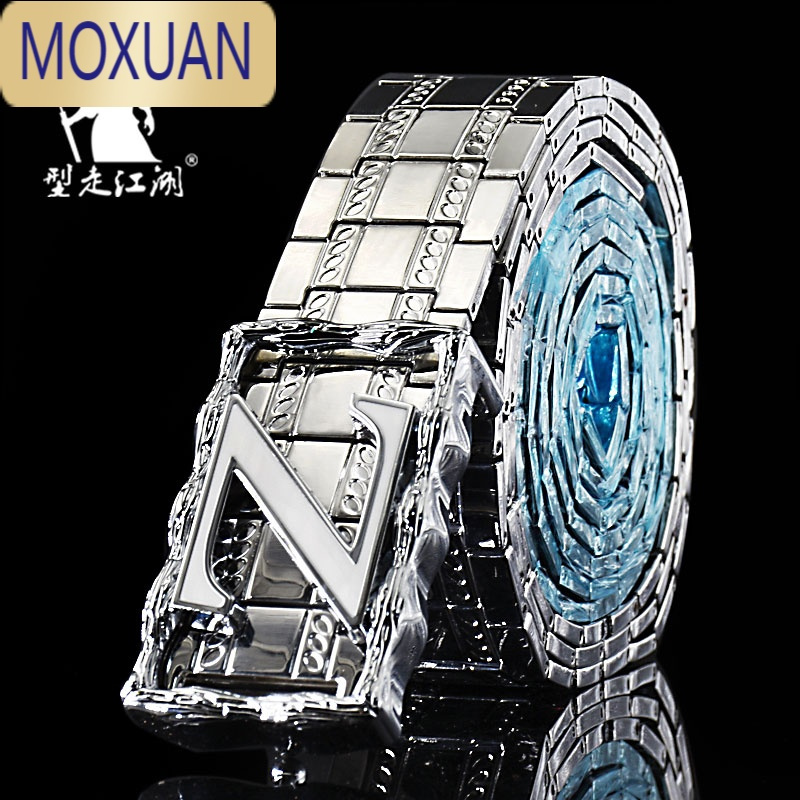 MOXUAN皮带男金属不锈钢腰带刀韩版年轻人个性潮流户外精钢腰链304