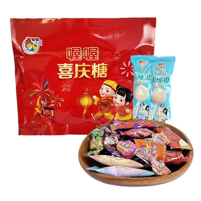 喔喔情牵一生喜糖果袋装108g婚庆结婚喜糖水果糖奶糖棒棒糖混合装
