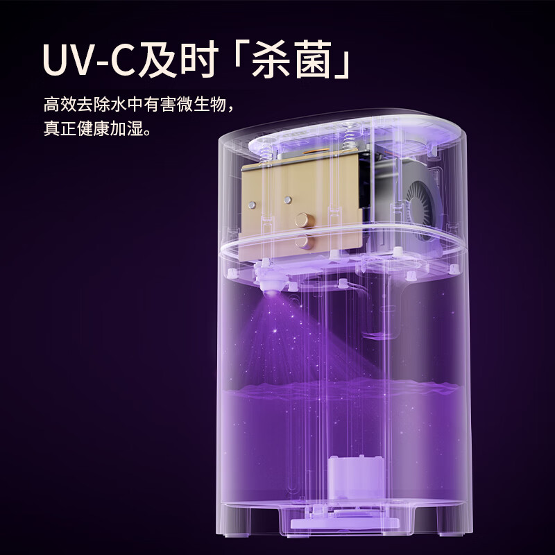 几素 加湿器卧室婴儿家用小型空气加湿器迷你办公室宿舍桌面加湿器大雾量uv杀菌孕妇专用补水除菌 白色[uv杀菌+高雾不湿桌高清大图