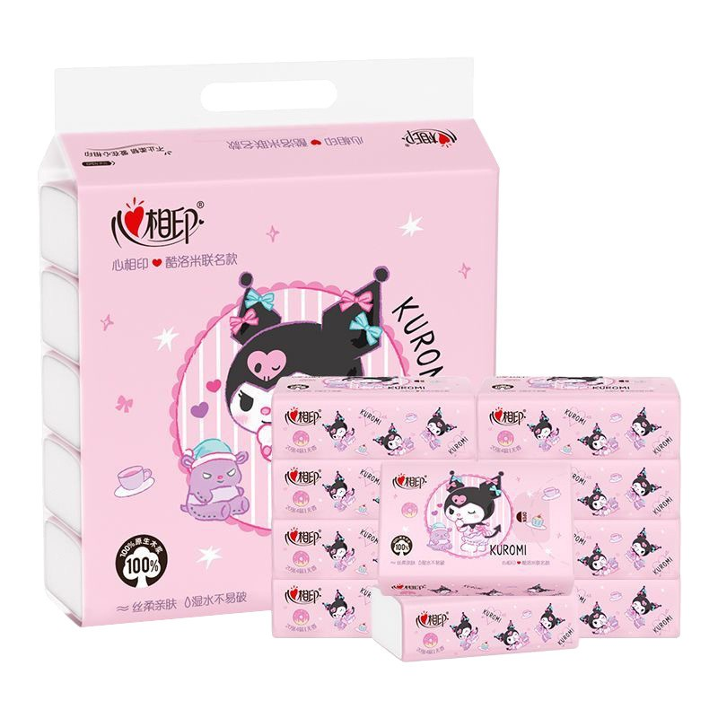 心相印手帕纸酷洛米款4层20片*10包可湿水餐巾纸高清大图