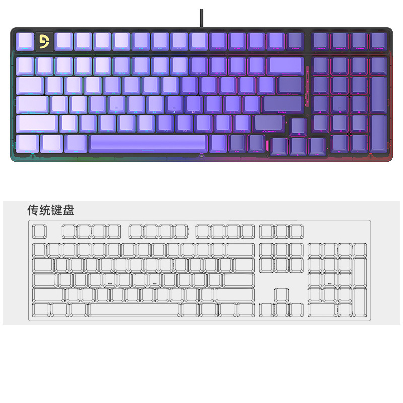 富勒fuhlen K99S有线磁轴键盘(计价单位:个)紫色高清大图
