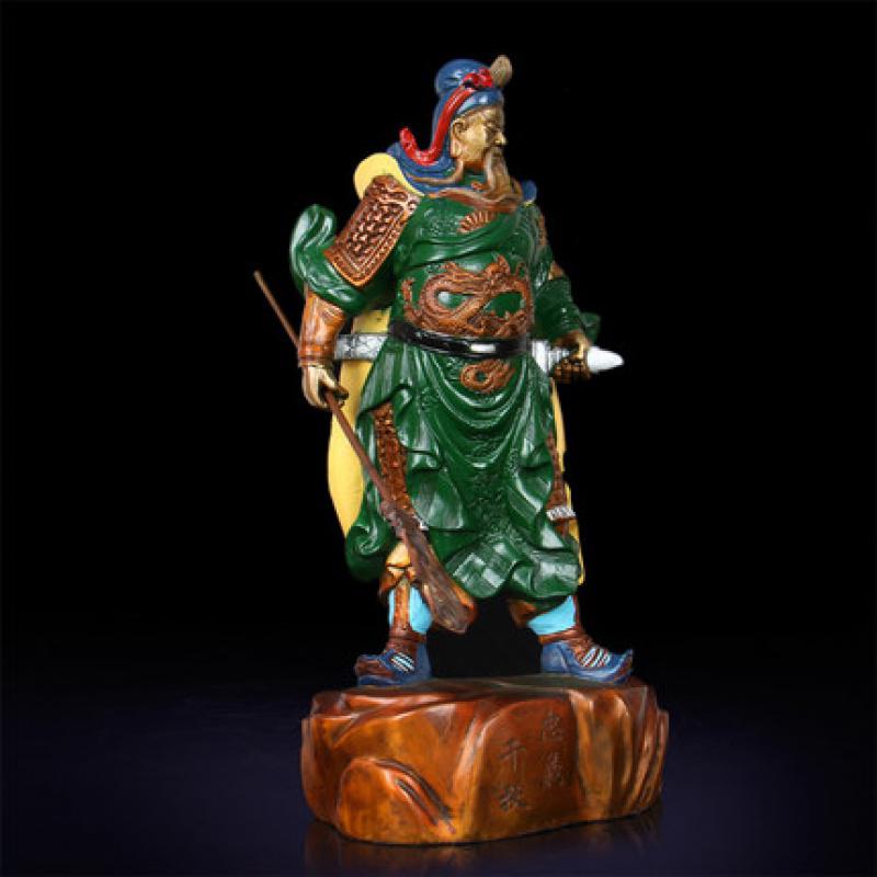 美帮汇铜关公摆件高45厘米关二爷关羽武佛像家用公司大厅供奉品高清大图