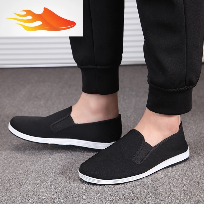 fishbasket新款老北京布鞋冬季加绒男士休闲保暖棉鞋低帮软底防滑青年