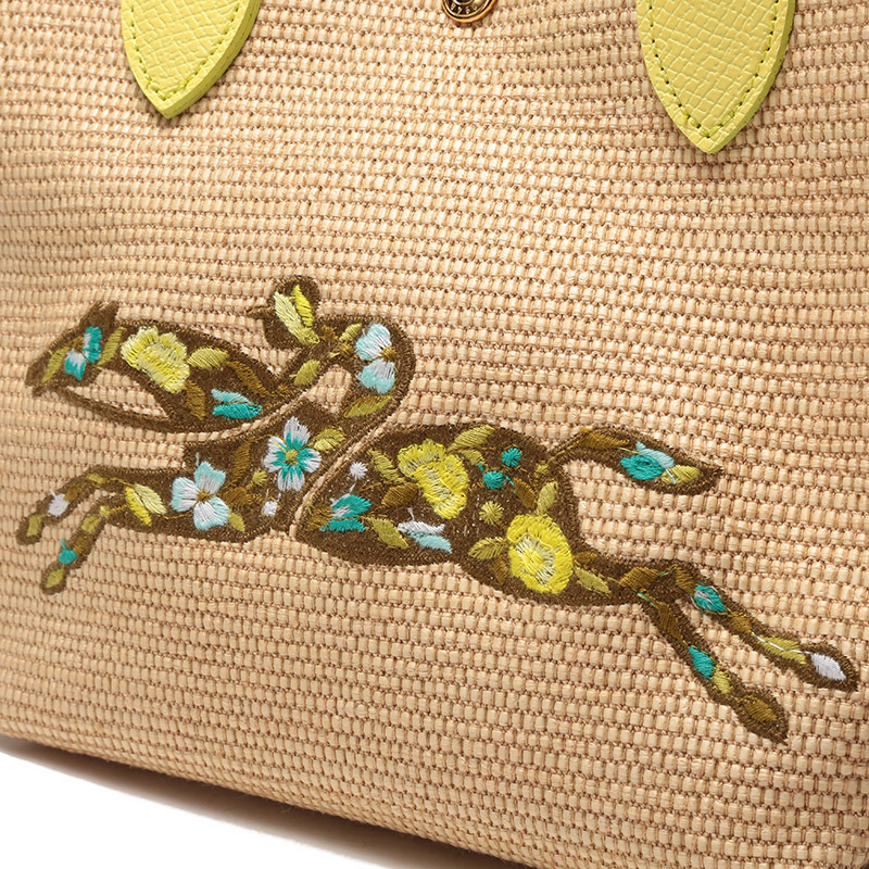 珑骧longchamp女士lepanierpliage系列织物编织手提单肩斜挎包托特包