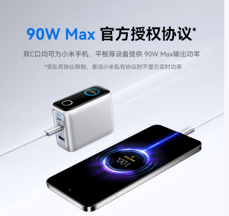 ANKER[国家3C认证]安克智显充Lite100W充电器数据线套装 氮化镓type-c高清大图