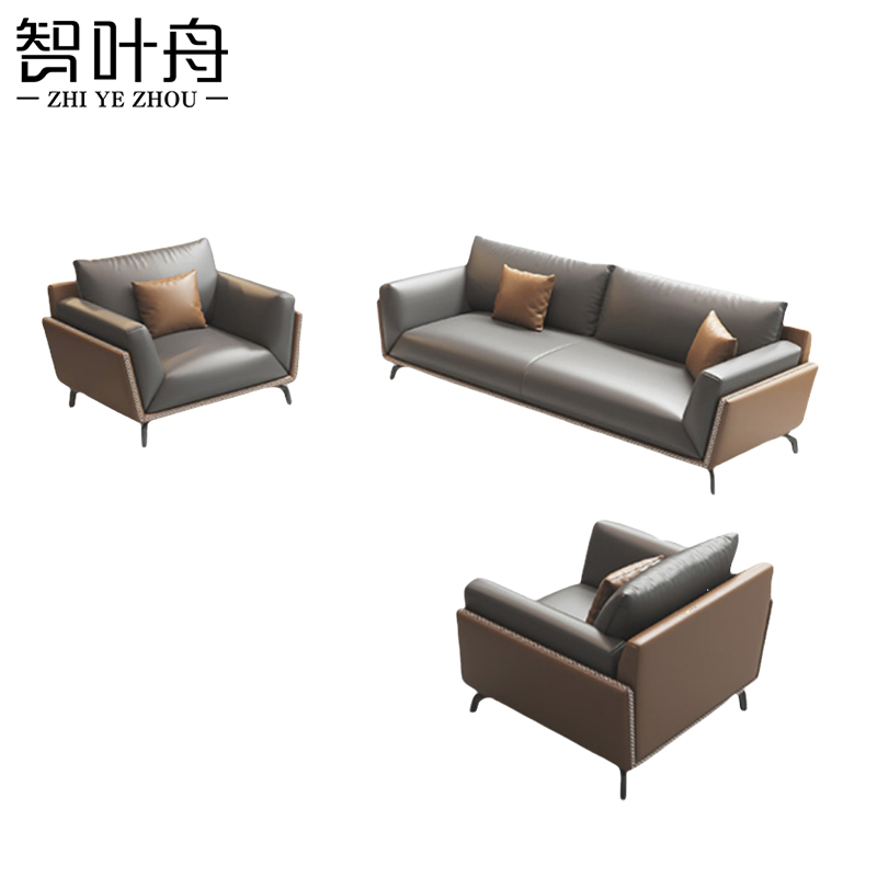 智叶舟接待沙发组合200*90*80cm(3+1+1)套高清大图
