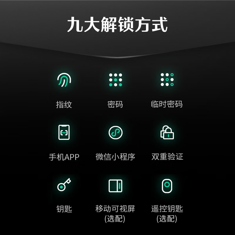 德施曼指纹锁密码锁可视猫眼智能锁 高清大屏Q50MPro电子门锁家用防盗门智能锁高端黑高清大图