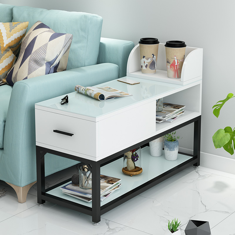 简约现代沙发边柜边几边角柜储物柜侧边客厅轻奢北欧边桌玻璃茶几图片 高清实拍大图 苏宁易购