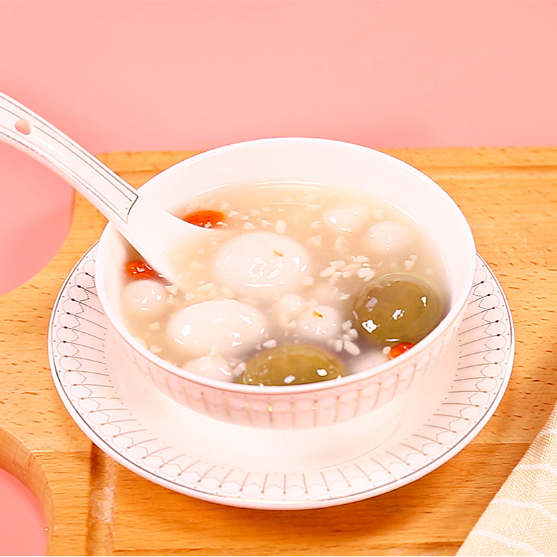 三全香糯酒酿汤圆 三合一酒酿装 黑芝麻+花生+小圆子 芋圆 350g 酒酿圆子
