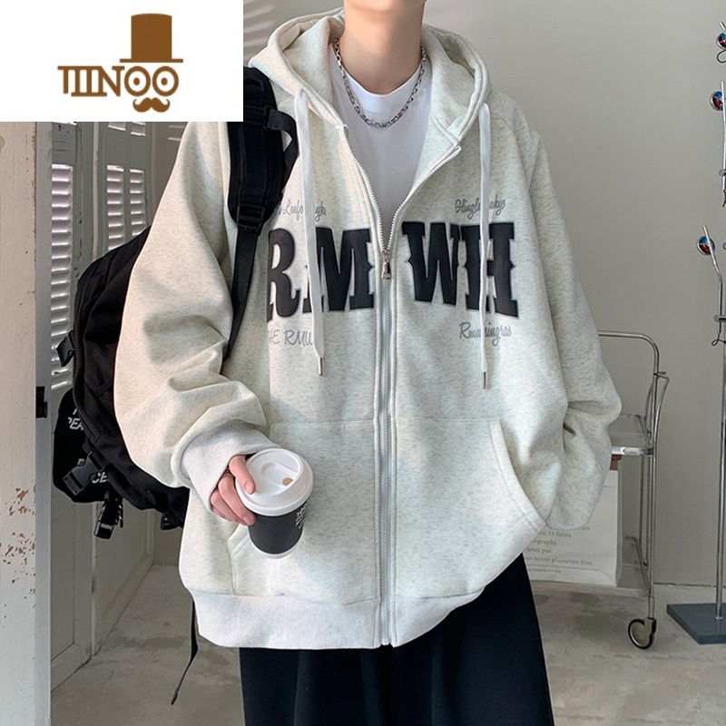 YANXU上新连帽开衫卫衣男士美式复古情侣装hiphop潮牌夹克外套上衣服高清大图