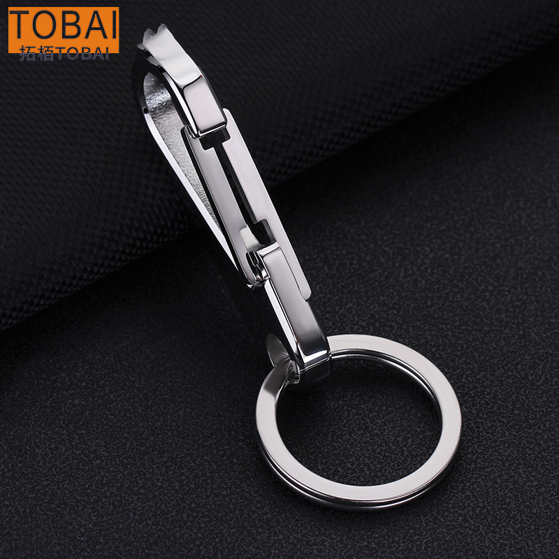 拓栢 抛光不锈钢钥匙扣ys2个高清大图