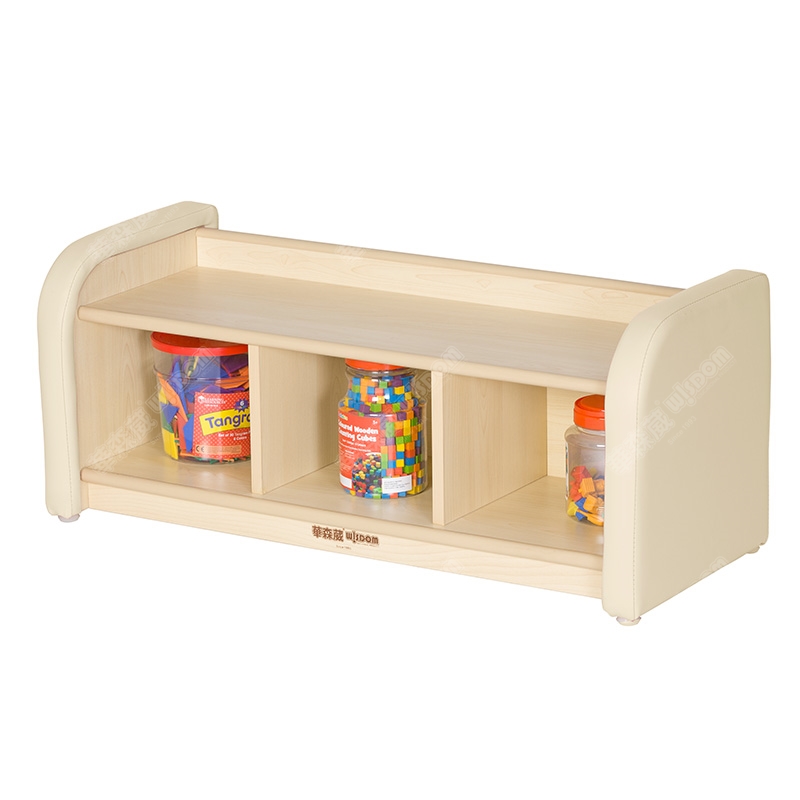 华森葳 淘乐幼儿3格柜-米色高清大图