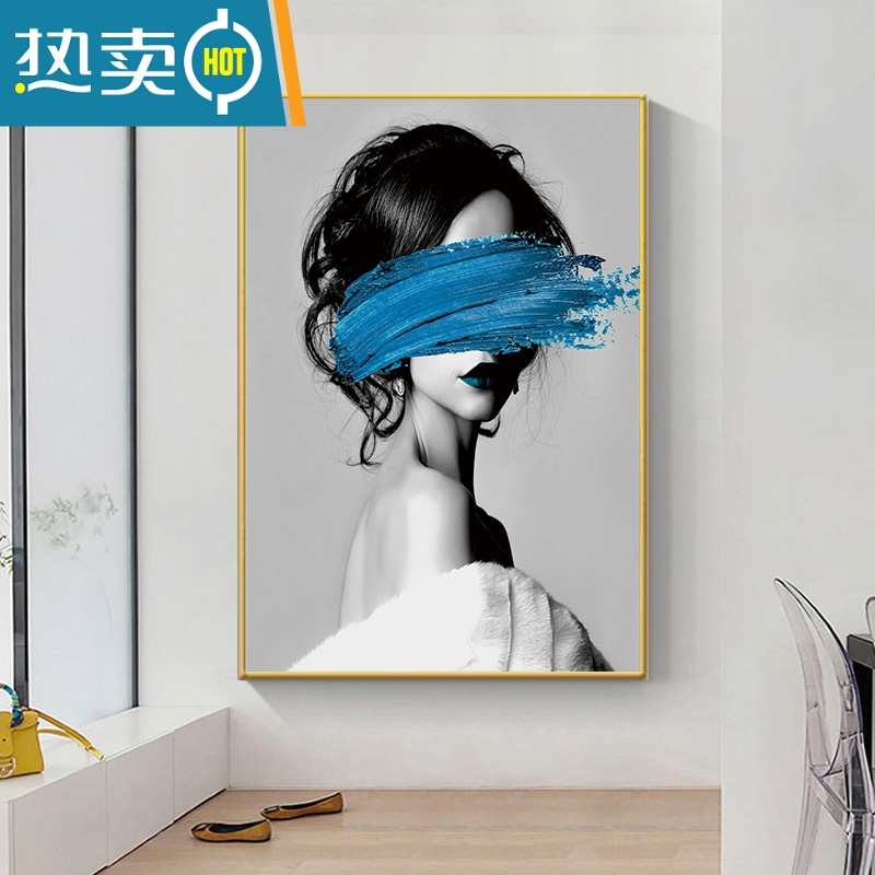 敬平艺术美女人物装饰画现代简约玄关楼梯过道走廊壁画进门主卧室挂画装饰画高清大图