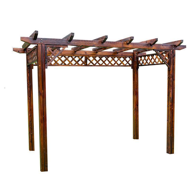 森美人户外防腐木葡萄架庭院碳化爬藤架室外花园公园长廊简易凉亭木屋 厚款款加宽加厚架子立柱10*10