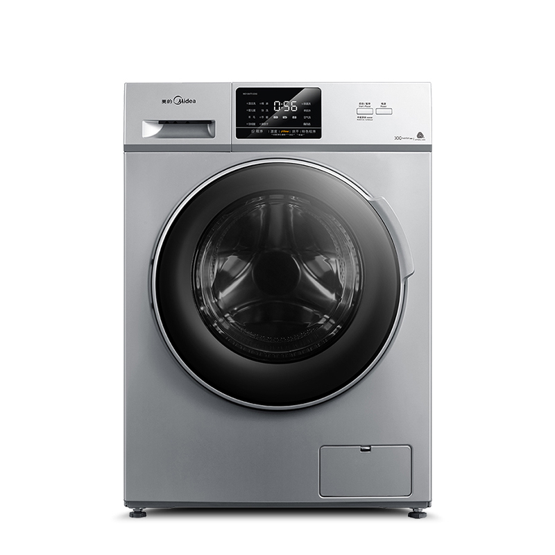 美的10公斤全自动变频洗衣机洗烘一体机滚筒洗衣机家用老虎银低温空气