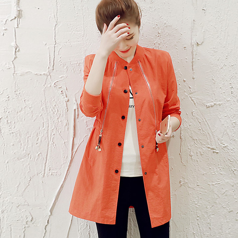 2018新款女装 女土春秋中款韩版春季中长款秋装春天短款外套风衣