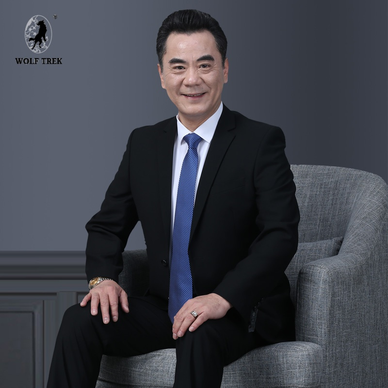 [七匹狼国际公司授权wolf trek ]秋中老年休闲正装西服婚礼商务男西装