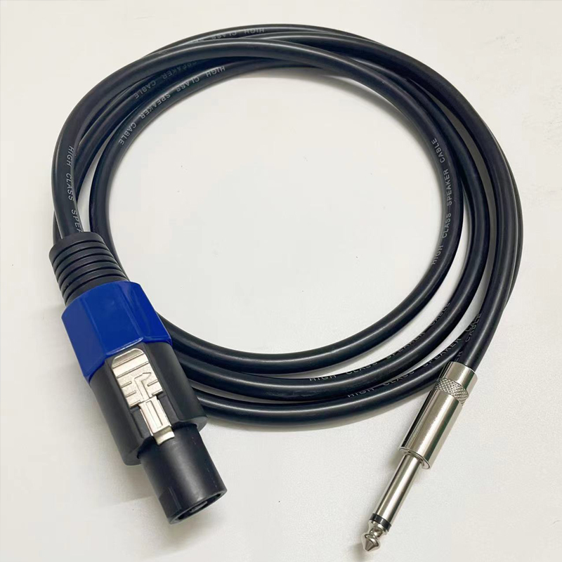 册视6.5对欧姆头工程音响线6.35转大二芯插头护套线10米条高清大图