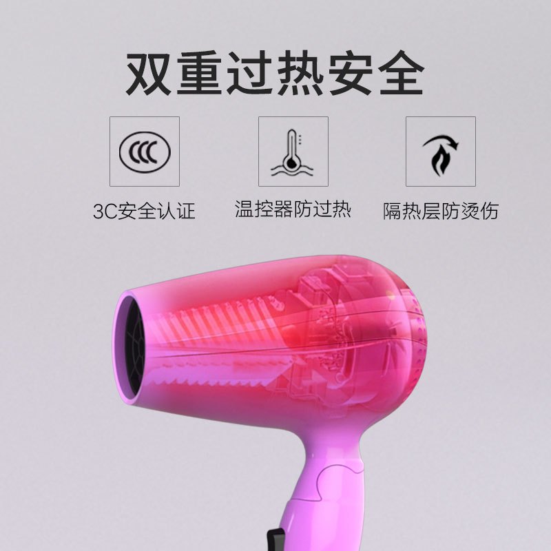 由魅(umay)12V24V车载吹风机冷热风恒温可折叠小功率电吹风机RX-018 12V车载加电瓶夹
