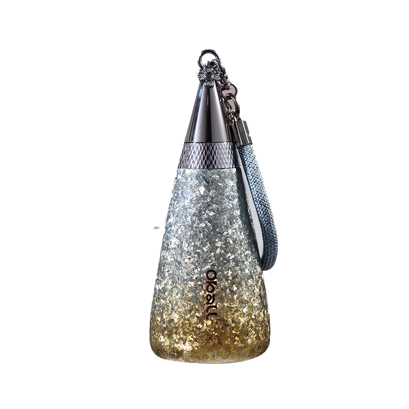 oball纯钛保温杯2025新款钛杯女生吸管水杯子教师节高档水杯生日礼物渐变银350ml高清大图