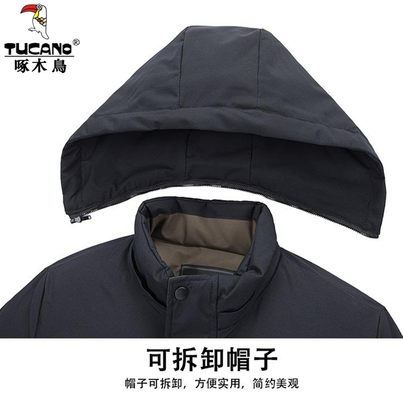 啄木鸟石墨烯男士棉服男款冬季加绒加厚保暖棉袄防寒棉衣冬装外木高清大图