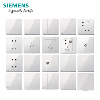 【官方正品】西门子(SIEMENS)开关插座86型睿致钛银五孔 USB五孔 16A空调 电视电脑一站购齐