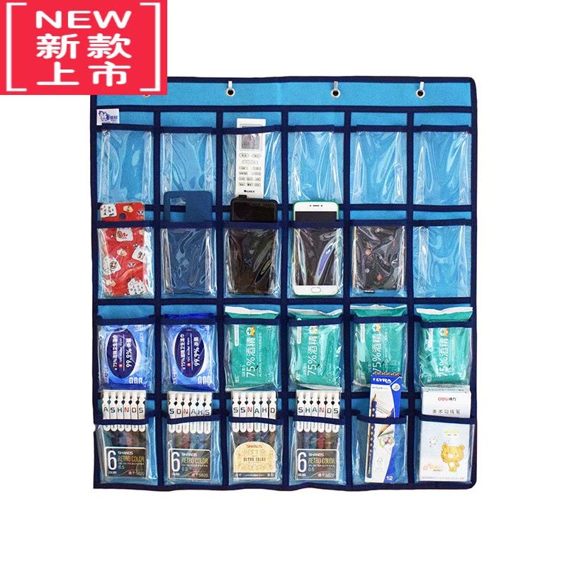 可莉允36格首饰品收纳挂袋透明儿童晨检卡袋衣橱整理袋手机壁挂置物袋图片