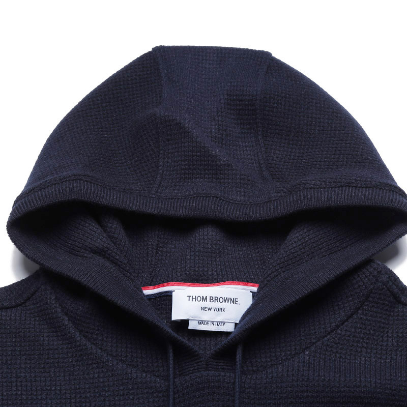 汤姆·布朗 thom browne 男士羊绒/羊毛华夫格针织羊绒衫连帽衫mjt324
