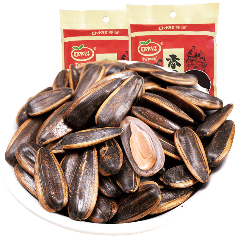 口水娃瓜子105g110g5袋装大粒坚果炒货原味五香两种口味带皮葵花籽