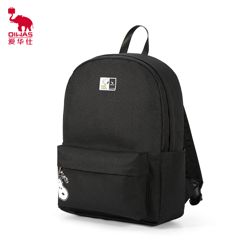 爱华仕(OIWAS) 双肩包史努比联名款校园风 学生背包 OCB4361A 个性黑高清大图