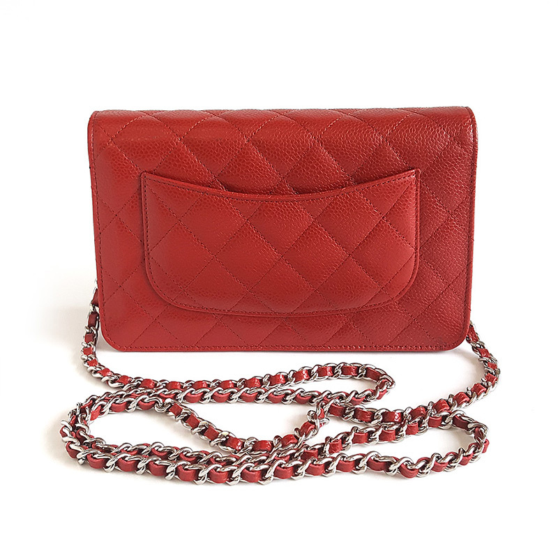香奈儿chanel红色荔枝纹woc链条包香奈儿时尚女包21开香奈儿woc时尚