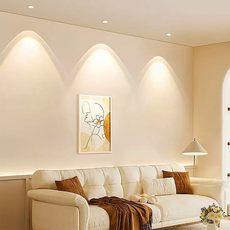 雷士照明超薄彩虹小山丘射灯嵌入式家用客厅超薄筒灯洗墙灯芳华高清大图