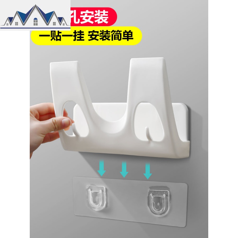 家用锅盖架壁挂式免打孔厨房放菜板的架子砧板刀具收纳用品置物架 三维工匠高清大图
