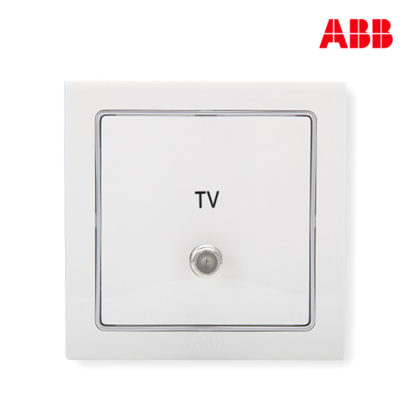 ABB开关插座 德宁雅白 一位/宽频电视插座86型面板AN303