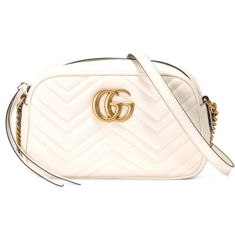 海外直邮gucci古驰女包ggmarmont系列白色小号单肩斜挎包447632dtd1t