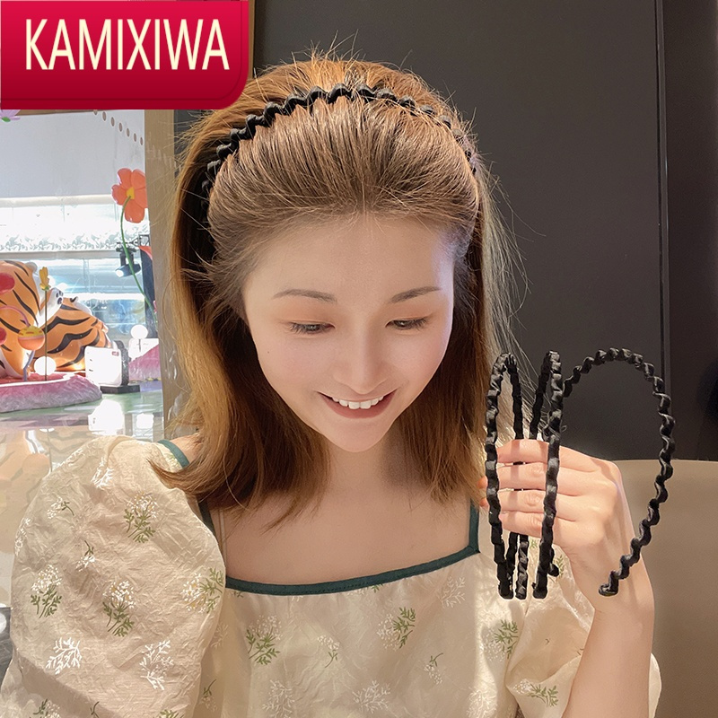 KAMIXIWA黑色隐形发捆发箍女洗脸头箍发卡波浪日常外戴男士运动压发束发带头饰