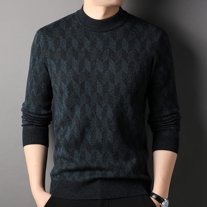 免费试穿高端山羊绒正品牧绒多斯圆领100纯羊绒衫男士大码商务青中年