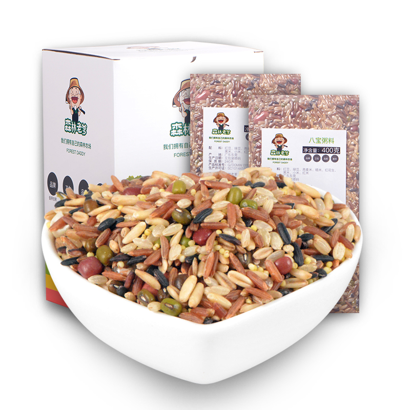 壹山傍水森林老爹八宝米400g*1袋含红豆燕麦黑米糙米薏仁杂粮粥米八宝粥腊八粥